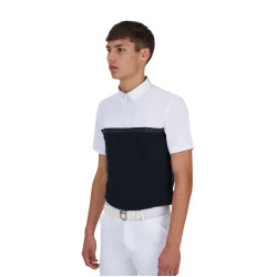 Polo de concurso masculino Equestro Ridertechnology manga curta e zíper
