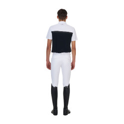 Polo de concurso masculino Equestro Ridertechnology manga curta e zíper