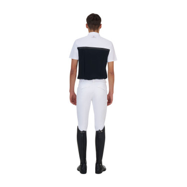 Polo de concurso masculino Equestro Ridertechnology manga curta e zíper