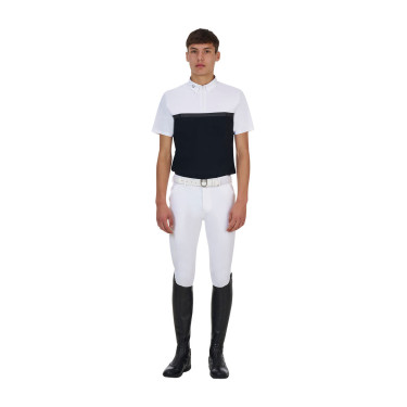 Polo de concurso masculino Equestro Ridertechnology manga curta e zíper