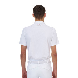 Polo de concurso masculino Equestro Ridertechnology manga curta botões