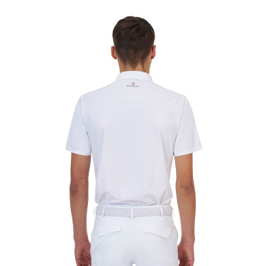 Polo de concurso masculino Equestro Ridertechnology manga curta botões