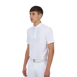 Polo de concurso masculino Equestro Ridertechnology manga curta botões