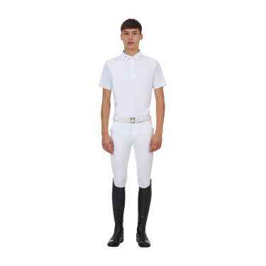 Polo de concurso masculino Equestro Ridertechnology manga curta botões