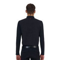 Polo de treino masculino Equestro Ridertechnology manga comprida com zíper