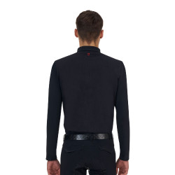 Polo de treino masculino Equestro Ridertechnology manga comprida com zíper