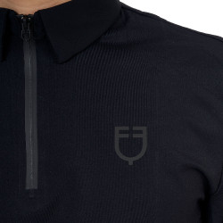 Polo de treino masculino Equestro Ridertechnology manga comprida com zíper