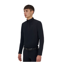 Polo de treino masculino Equestro Ridertechnology manga comprida com zíper