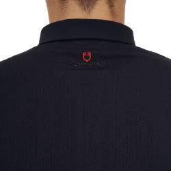 Polo de treino masculino Equestro Ridertechnology manga comprida com zíper