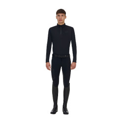 Polo de treino masculino Equestro Ridertechnology manga comprida com zíper