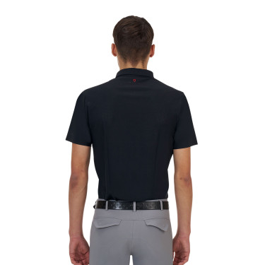 Polo de treino masculino Equestro Ridertechnology manga curta com fecho de correr