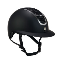 Capacete com brilhos e pala larga homologação EN 1384-2023