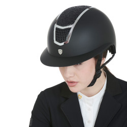 Capacete com brilhos e pala larga homologação EN 1384-2023