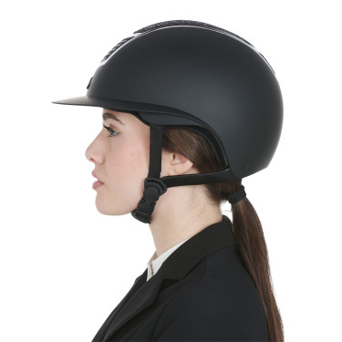 Capacete com brilhos e pala larga homologação EN 1384-2023