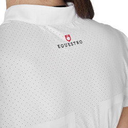 Pólo de concurso feminino Equestro Ridertechnology tecido perfurado