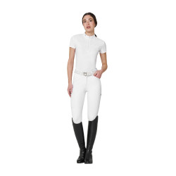 Pólo de concurso feminino Equestro Ridertechnology tecido perfurado
