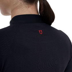 Polo de treino feminino Equestro Ridertechnology manga comprida com fecho éclair