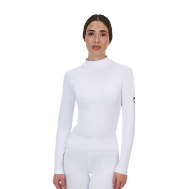 Camiseta térmica feminina Equestro Ridertechnology de manga comprida