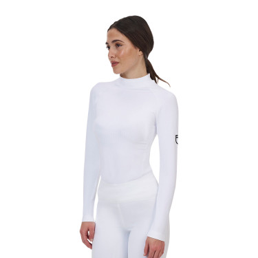 Camiseta térmica feminina Equestro Ridertechnology de manga comprida