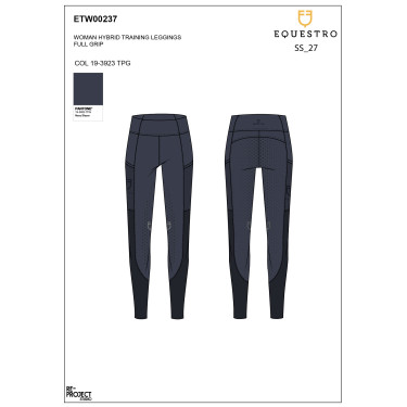 Leggings feminino full grip com inserções perfuradas Blazer marinho Azul-marinho