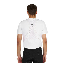 T-shirt de treino masculina em tecido técnico com microfuros Branco