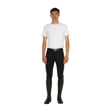 T-shirt de treino masculina em tecido técnico com microfuros Branco