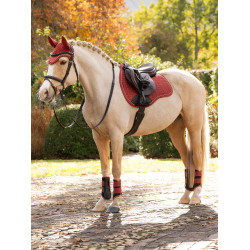 Tapete LeMieux Reflective Suede Misto GP Square Castanho alazão Laranja
