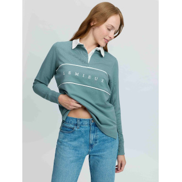 Polo de râguebi LeMieux Rochelle mulher Aloé Azul