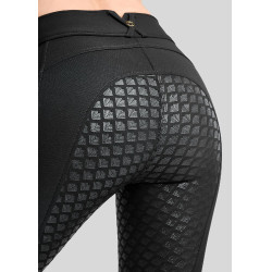 Calças de Montar MOVeronica Golden Quartz Crystaltape com bolsos para telemóvel Nougat Brown F/G Montar Preto