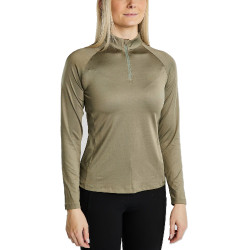MoErica Polo de Inverno de Manga Comprida com Quarter Zip Dusty Rose Montar