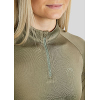 MoErica Polo de Inverno de Manga Comprida com Quarter Zip Dusty Rose Montar