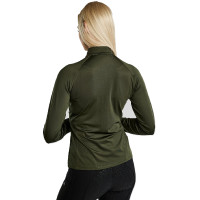 MoErica Polo de Inverno de Manga Comprida com Quarter Zip Dusty Rose Montar Oliva Verde