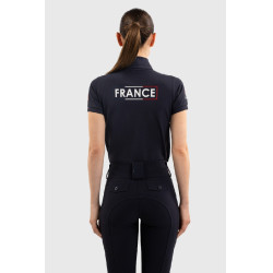 Polo equestre feminino Harcour Fuega França – manga curta Polo equestre feminino Harcour Fuega França – manga curta