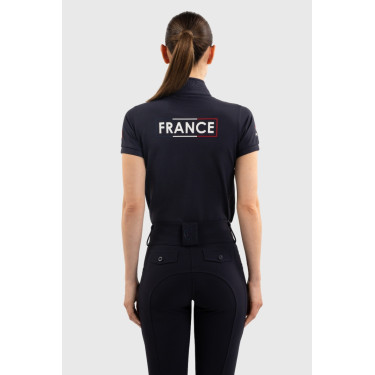 Polo equestre feminino Harcour Fuega França – manga curta Polo equestre feminino Harcour Fuega França – manga curta