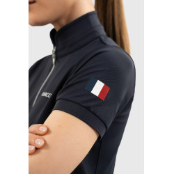 Polo equestre feminino Harcour Fuega França – manga curta Polo equestre feminino Harcour Fuega França – manga curta