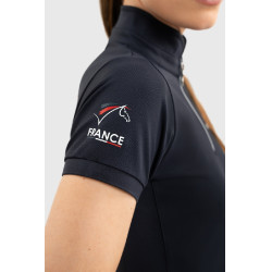 Polo equestre feminino Harcour Fuega França – manga curta Polo equestre feminino Harcour Fuega França – manga curta