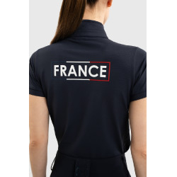 Polo equestre feminino Harcour Fuega França – manga curta Polo equestre feminino Harcour Fuega França – manga curta