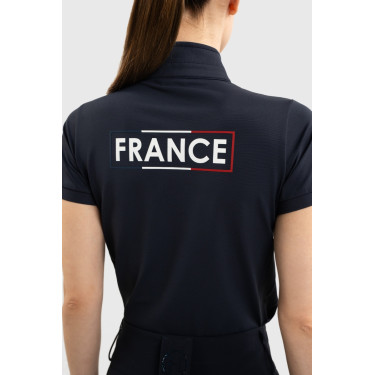 Polo equestre feminino Harcour Fuega França – manga curta Polo equestre feminino Harcour Fuega França – manga curta