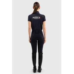 Polo equestre feminino Harcour Fuega França – manga curta Polo equestre feminino Harcour Fuega França – manga curta