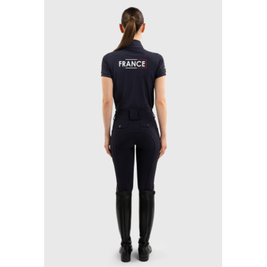 Polo equestre feminino Harcour Fuega França – manga curta Polo equestre feminino Harcour Fuega França – manga curta