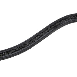 Testeira de couro com strass preto Shires Equitação