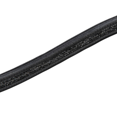Testeira de couro com strass preto Shires Equitação