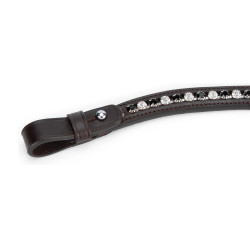 Frontal de strass preto Shires Velociti Gara Castanho