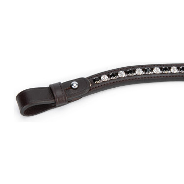 Frontal de strass preto Shires Velociti Gara Castanho