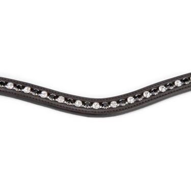 Frontal de strass preto Shires Velociti Gara Castanho