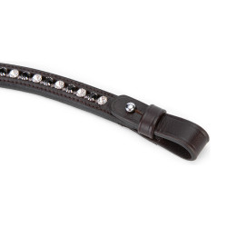 Frontal de strass preto Shires Velociti Gara Castanho