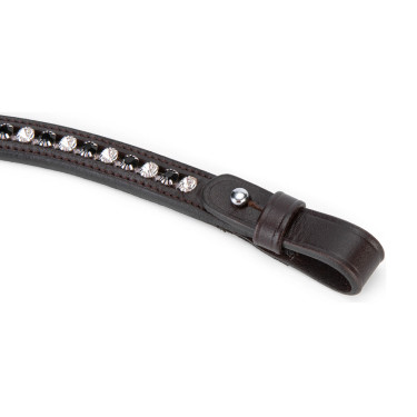 Frontal de strass preto Shires Velociti Gara Castanho