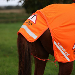 Capa traseira em malha Shires Equi-Flector® Laranja vivo