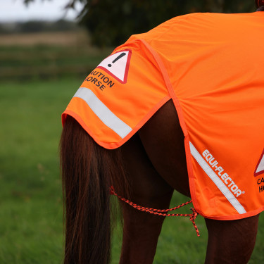 Capa traseira em malha Shires Equi-Flector® Laranja vivo