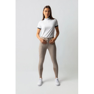 Calça Horze Grand Prix Pro com culote integral feminino Simples taupe Bege